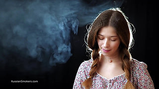 Sexy Russian Girl Smoking Cigarette Slow Tease