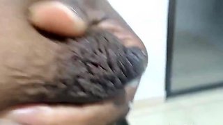 Ebony MILF Squirts Milk from Her Big, Dark Nipples