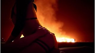 51 Passionately Fucking In Front Of The Fire At The Burning Man Festival