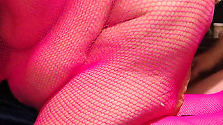 Fucking This Pinky in Her Fishnets They Are Cumming the Best Wet