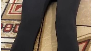 Girl In Leggings Does Sport