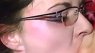 Glasses Slut Gets Gangbanged and Covered in Cum at Ggg