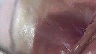 8 Very Close Spread Pussy Fucking with Dildo and Glass