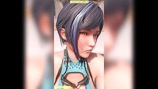 Dead or Alive DOA Girl - Reika Movie Normal Remix WM (No sound) By LazyProcrast Animation 3D Hentai