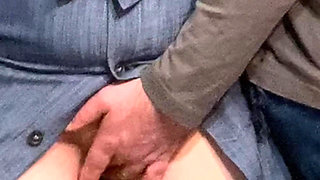 Old Perv Touching Tiny Pussy in Subway