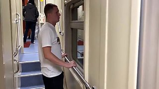 On The Train Took Me To The Toilet And Fucked Me In The Mouth