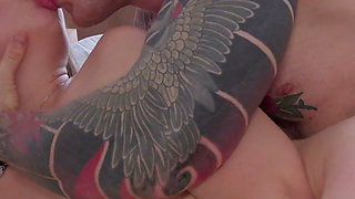 Passionate Morning Fucking with a Slobbery Blowjob and a Cum in Mouth Finish. This Brunette Loves a Big Cock.