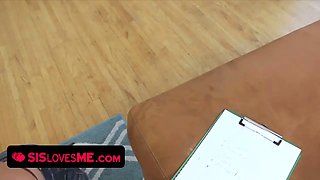 Lucky Boy caught his marvelous sister masturbating