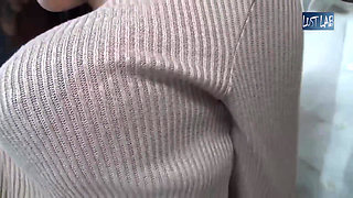 Crowded Bus Rush. Tight Pants Wife Feels the Firm Press, Panty Line Showing as She Gives in to the Moment Part 1