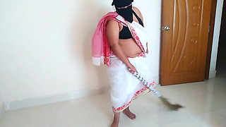 Indian Maid Fucked by Owner While Sweeping House