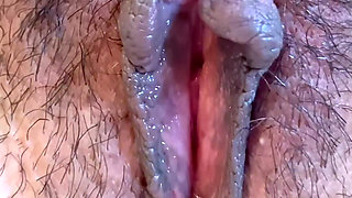 Extreme hairy asshole and pussy milf made video for her neighbor's boys fingering in lingerie and high heels