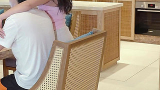 Asian Babe Looks up, Swallows Cum Then Squirts Hard - Messy Sex Dater