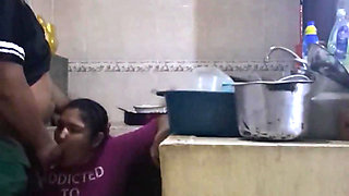 Employee Fucking and Sucking When She Washes Dirty Dishes
