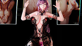 Kafka See-through Lace Black Gauze Dress Squirting Anal Plug Orgasm Milk Chain