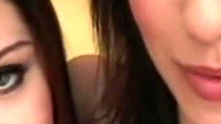 Sexy Brunettes Chloe Morgan and Crystal Clear Start a Steamy Threesome and Share His Cum