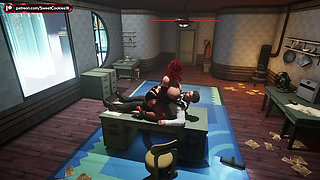Detective Interrogates Busty Redhead Hard in His Office