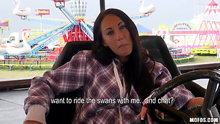 Public Pickups - Brunette Czech El Storm Rides Bumper Cars & Gives Steve a POV Blowjob with Steve Q & Gets Doggystyle Fuck