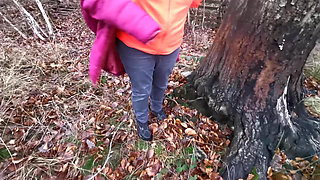 Naked Woman in the Woods - Pussy and Tits Pounded