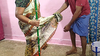 My Stepmother Was Cleaning the Floor with a Mop, so I Held the Saree up so It Wouldn't Fall on the Floor.