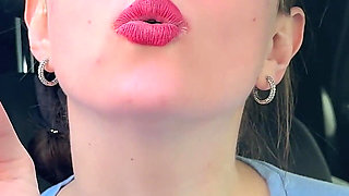 Red Lips Marlboro Smoke in Face & Sexy Striptease POV