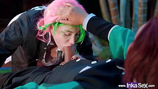 Innocent Mitsuri Gets Huge Anal From Tanjiro and Fills His Face with Milk