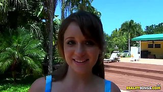 Big Naturals - Chrissy Nova Shows Off Her Huge Natural Tits Outside