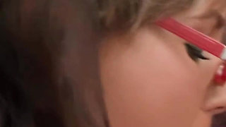 Sexy Czech Brunette Girl with Glasses Fucked with Hot Cum on Glasses