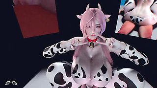 Busty Cow Gets Bred Hard - Big Tits Creampie Fuck in 3D Hentai
