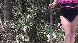 Auntjudys - Busty Redhead MILF Jojo Robinson Goes Skinny Dipping in the Pool