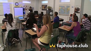 Hot Teacher Rewards Bad Students with Titty Fucking and Cum Showers for Excellent Performance