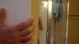 Showering teen stepsis prank and fucked