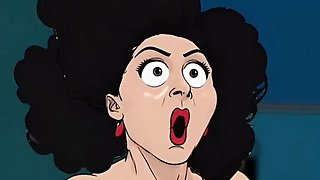 Busty Brunette Wife Can't Resist Giant Black Cock - Animated