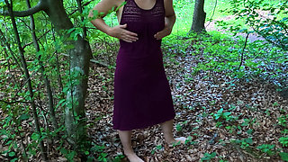 Real MILF orgasm in the woods