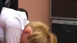 Blonde fetish slut spanked with passion