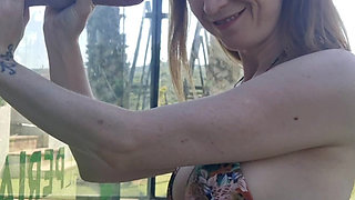 Horny Mature MILF Anal Dildo Fucking Outdoors