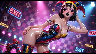 Clown Girl Covered in Thick Cum - Ahegao & Tit Play Compilation