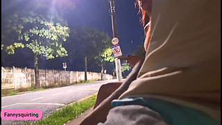 Risky Handjob on the Street in Naughty with an Eye on Erection!