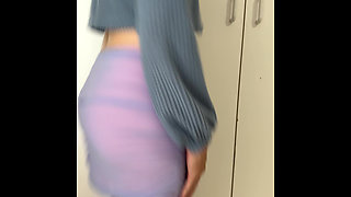 Femboy cross dresser awkwardly modelling outfits