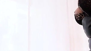 Blonde with Big Tits Gets Intense Handjob From a Guy in the Kitchen