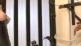 Moored, stretched and dildo in pussy