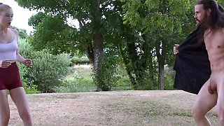 CFNM sluts deepthroating lucky guys dick