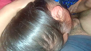 I take advantage of her being tired and I blowjob and fuck her and let go of her mouth