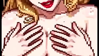 Just Blonde Pixel Boobs Girls, Ai Animation
