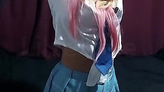 Otaku in Marin Cosplay Masturbates Anal