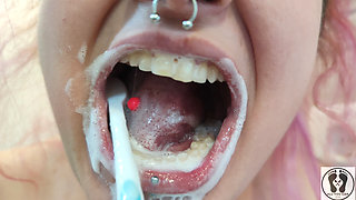 4K Tongue Mouth Uvula Face Toothbrushing Good Quality Image