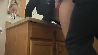 Slut Wife Sneaks Away to Get Fucked in Bathroom