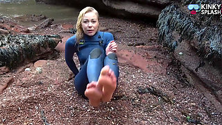 Salty Wetsuit Toe Sucking Slut