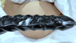 Sex Machine Going in so Deep and I Cover It in My White Pussy Cream