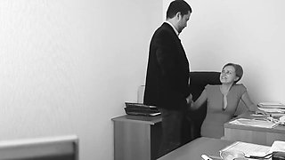 Big Ass Boss Fucks My Wife At The Office Again. Slutty Secretary Creampie Mature Blowjob