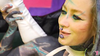 Double spandex hoes open up each other broad with steel dildo – atp to gaping